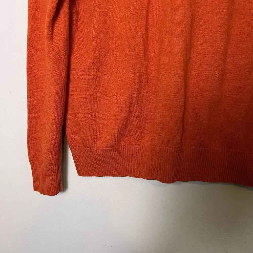Banana Republic Men's Merino Wool V Neck Sweater Orange Sz L